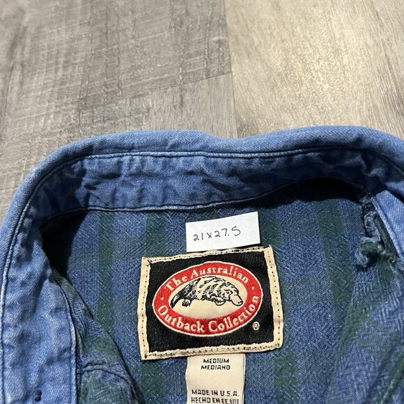 The Australian Outback Collection Denim Collar Striped Western USA Button Shirt - Picture 5 of 5